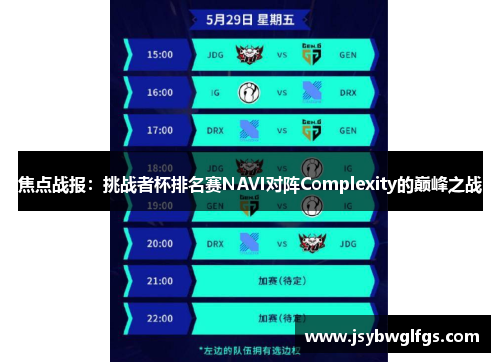 焦点战报：挑战者杯排名赛NAVI对阵Complexity的巅峰之战